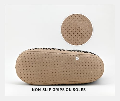 Panda Bros Cozy Boot Slippers for Men Indoor, Fuzzy House Shoes with Non Slip Gripper Soles, Winter Knitted Non-Skid Home Warm Floor Socks4