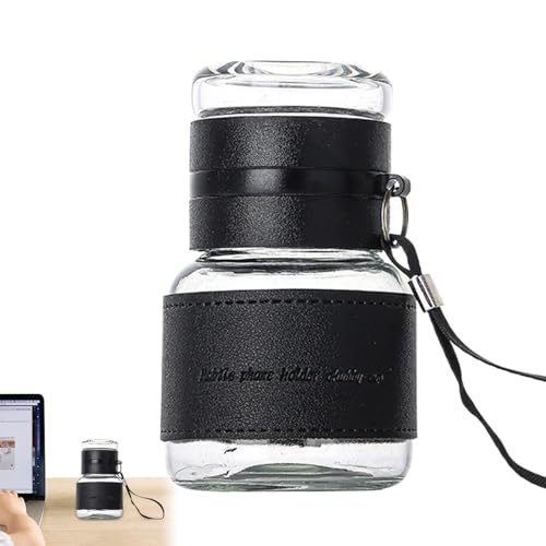 Botella de té de de doble pared - Taza infusor de 320 ml con tapa, vidrio grueso, vasos resistentes a derrames | Café y vaso de viaje reutilizables para adultos, dados