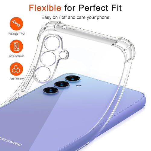 Image of BOXXO Flexible Back Cover for Samsung Galaxy M54 5G | Back Cover Transparent Clear Shockproof Case Four Corner Protection | Slim Protective Mobile Phone Cover for Samsung Galaxy M54 5G
