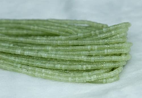 Perles de jade vert naturel tube 2x4mm pour réparer un collier
