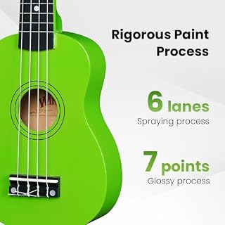 Winzz Soprano Ukulele Starter Kit For Beginners with Bag, Clip-On Tuner, Extra Strings, Strap, Plectrum, Fret Stickers, Chords Card, Polishing Cloth, Light Green - Les Beatles, Paul McCartney, John Lennon, RIngo Starr, George Harrison Winzz Soprano Ukulele Starter Kit For Beginners with Bag, Clip-On Tuner, Extra Strings, Strap, Plectrum, Fret Stickers, Chords Card, Polishing Cloth, Light Green – Image 3