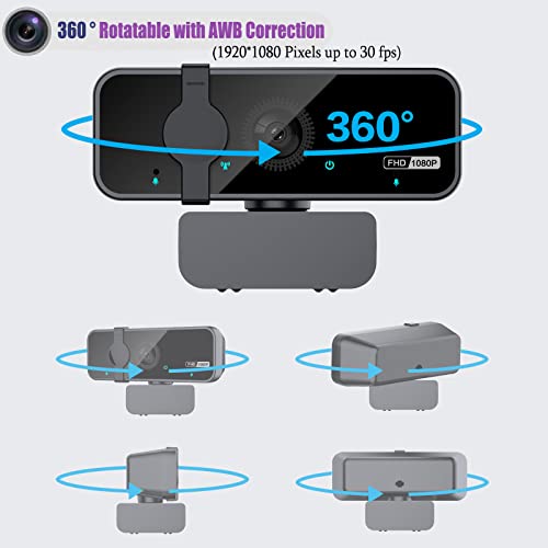 OITTIRA Webcam für PC, Full HD 1080P Webkamera mit Mikrofon, 105° Weitwinkel Webcam für Streaming und Video, Aufnahme, Kompatibel mit PC/Laptop Skype/Studio/Zoom/Facetime - Image 3