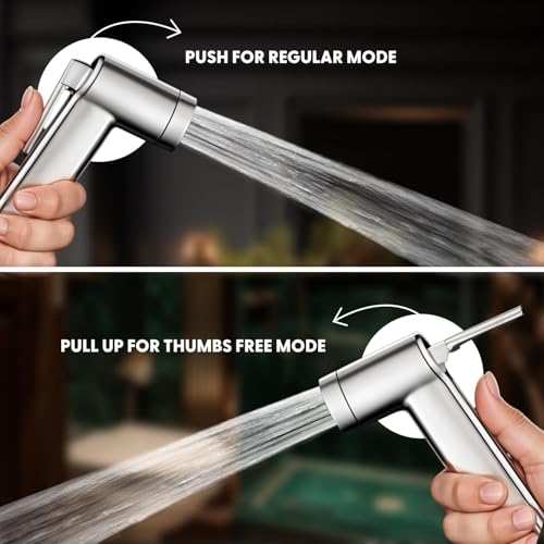 Image of MHS High Pressure Jet Spray for Toilet | Health Faucet Set with Hand Shower Gun & 1M SS Hose Pipe | Bathroom Toilet Jet Spray for Hygiene Cleaning | Toilet Gun for Western Toilet (Hector Abs)