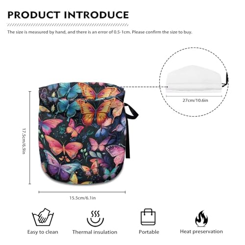 Image of Colorful Butterfly Tea Pot Cover Keep Tea Warm Insulation Teapot Cozies Machine Washable Kettle Cover Breakfast Warmer Home Decor for Home Kitchen Tea Party Table Decor