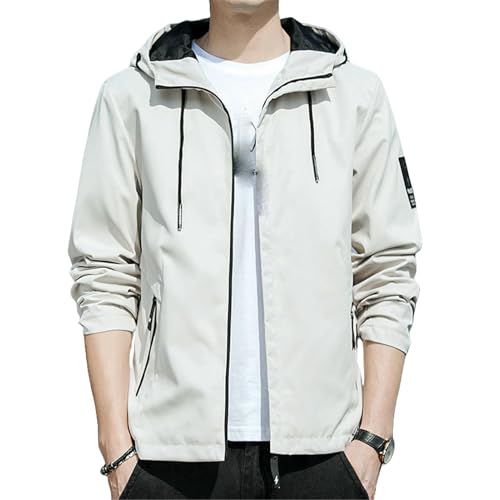 Veste fine à capuche homme kaki pour le sport de plein air au printemps