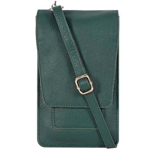 Image of Oak Leathers Small Crossbody Bag For Women - Mini Cell Phone Purse - Crossover Wallet Bag With Adjustable Shoulder Strap