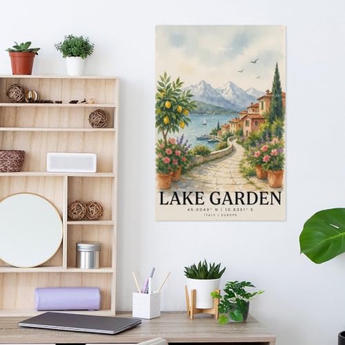 Lac de Garde poster aquarelle pour une décoration de salon