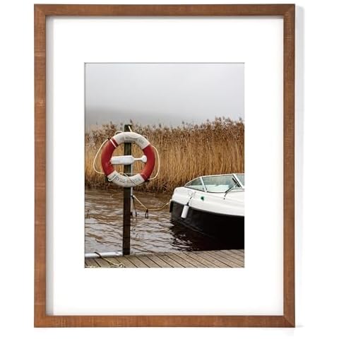 16x20 Picture Frame for Wall, 16"x20" Photo Frame, 16 x 20 Picture Frame with Mat for 11 x 14, 16x20 Frame Natural Wood, 16x20 Poster Frame, Rustic Brown, 1 Pack Cover