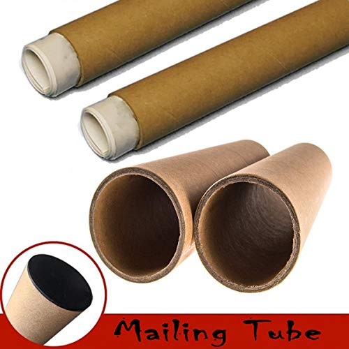 2 Pack Mailing Tubes Cardboard Mailing Tube Plastic Storage Tube Document Poster Tube With Plastic End Caps 2 X 16 Inch Wall Thickness 0.12" Maximum Load 80 Lb #TOP3