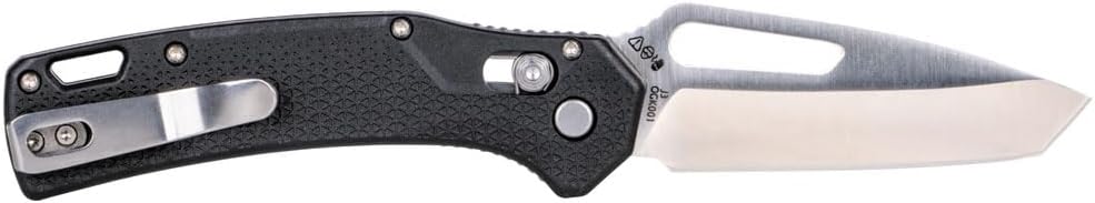 Klein Tools OGK001BKT KTO Resurgence Pocket Knife, D2 Tool Steel Tanto Point Blade, Black Handle, Utility Knife for Hunting, Hiking