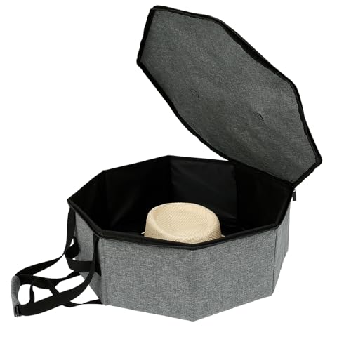 PieJoFpy Hat Box for Women & Men Storage, Hat Box for Travel, Collapsible Cowboy Hat Box Case for Closet with Handles, Portable Large Hat Organizer Box for Cowboy Hats Baseball Hats Fishermen Hats
