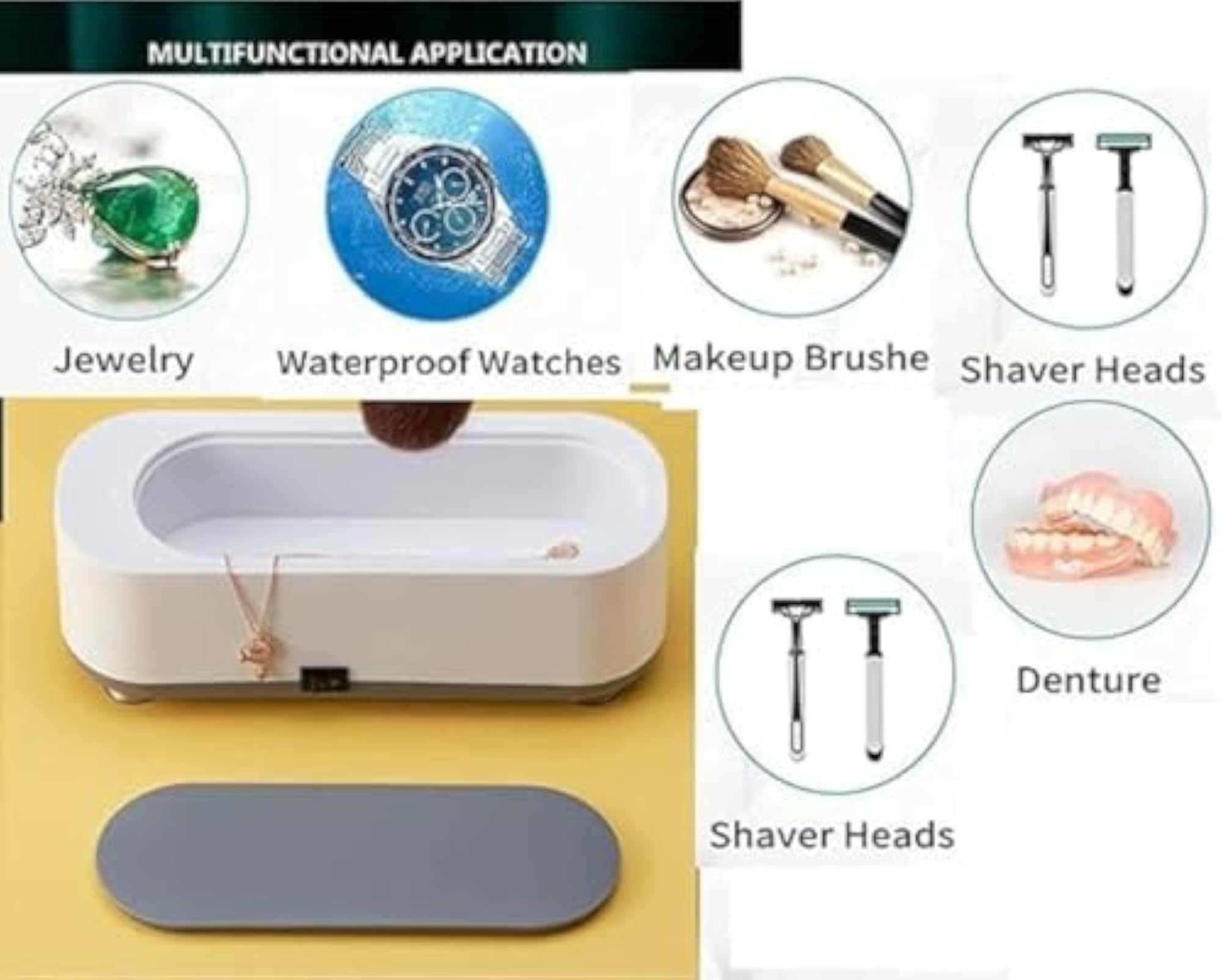 Professional Ultrasonic Jewelry Cleaner Machine, Portable USB