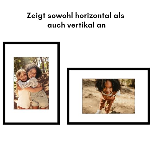 Americanflat Bilderrahmen 30x45 cm Schwarz - Bilderrahmen 20x30 cm mit Passepartout - aus Kunststoff mit poliertem Plexi-Scheibe