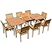 Produktbild ASS Teak Set Gartengarnitur Gartenset Sitzgruppe Gartentisch Tobago 180-240x100 cm mit 8 Stapelsessel Miami aus Teakholz Gartenmöbelset Esstischgruppe Sessel stapelbar Ausziehtisch
