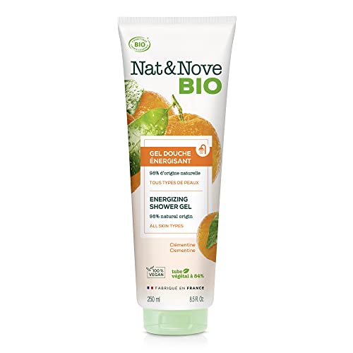 Nat&Nove - Gel de ducha Energizante, para todo tipo de piel, con Mandarina Orgánica. Revitaliza y limpia suavemente la piel. Bio y Vegano Cover