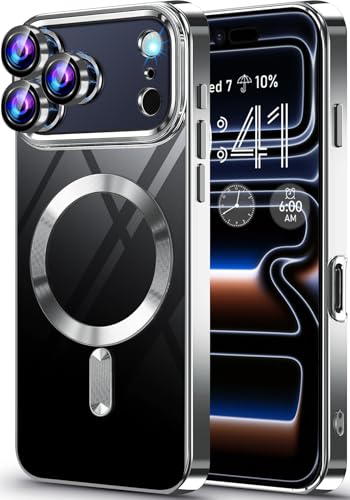 Gotivi Coque pour iPhone 17 Pro compatible avec MagSafe – Coque magnétique pour iPhone 17 Pro 5G – Support de chargeur sans fil – Coque de protection transparente et souple en TPU résistant aux chocs