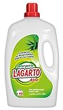 Lagarto Detergente liquido Lavadora - Aloe Vera - 40 Lavados - Paquete De 4 Botellas, Transparente, caja 4 botellas