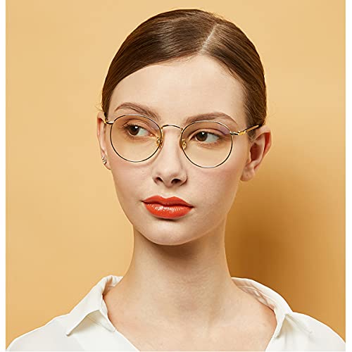 Melrose Transition Photochromic Round Frame Bifocal Reading Glasses For Men Women Clear Sunglasses Readers Uv400 (Black Gold, 3.0) #TOP2
