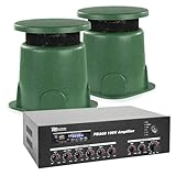 Power Dynamics Pack GS530   Sonorisation Extérieure   Système 100V 2 Enceintes résistantes IP45, amplificateur | Bluetooth & câbles Inclus