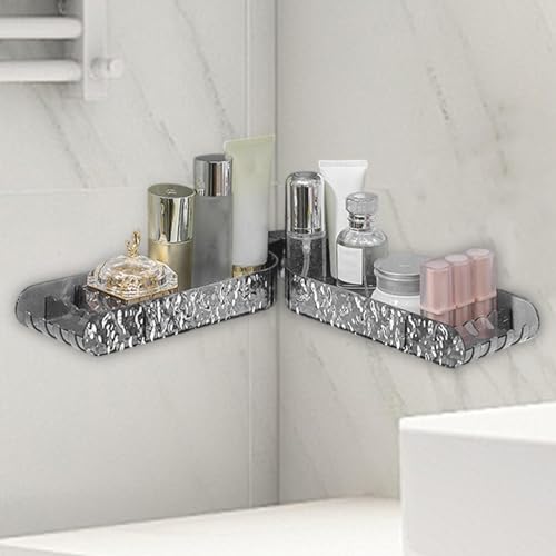 Étagère d'angle de salle de bain avec organiseur adhésif réutilisable multi-usage