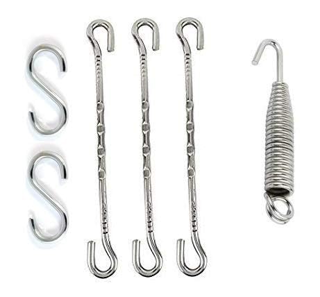 MHS Alloy Steel Heavy Duty Zula Bearing Spring with Hooks & Links | 360° Rotating Hammock & Porch Swing Spring | 150kg Capacity | Multiple Finishes (A. Silver Finish, Spring Kit of 6 pcs)-image-42