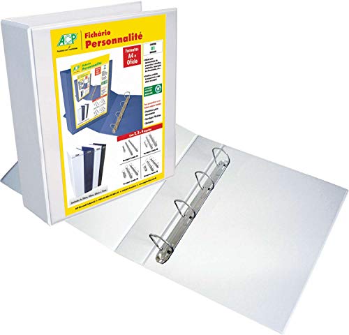 ACP 4754BR, Pasta Personalite, A4, 75 mm, 4 Argolas, Branca