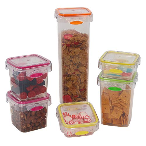 6 Piece Leak Proof Air Tight Colorful Food Storage Set Meal Prep Containers