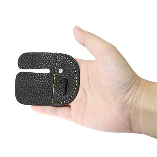 Zrm&E Cow Leather Right Handed Archery Finger Tab For Recurve Bows, Fingers Protector, Shooting Practice Gear, Black #TOP3