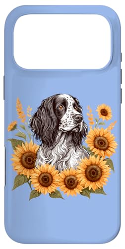 Cute Funny Womens Girls Sunflowers Art English Setter Lover �X�}�z�P�[�X iPhone 17 Pro Max �p