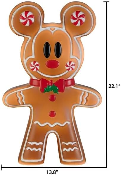 Miniatura 2 de Gemmy Molde de soplado de Mickey Mouse con luz LED de 22 pulgadas para decoración navideña al aire libre