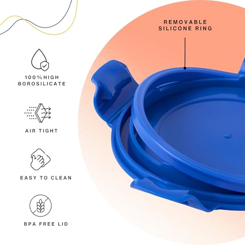 Image of United Colors of Benetton Lunch Bag Set with 3 Glass Containers | Insulated Leakproof Tiffin Bag for Office, School & Travel | Durable, Stylish, BPA-Free Food Storage Kit