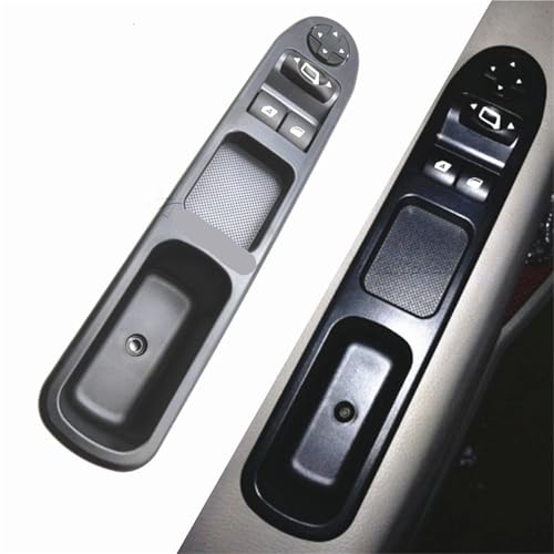 Interrupteur de lève-vitre électrique 6554QC robuste en finition noire pour panneau de voiture