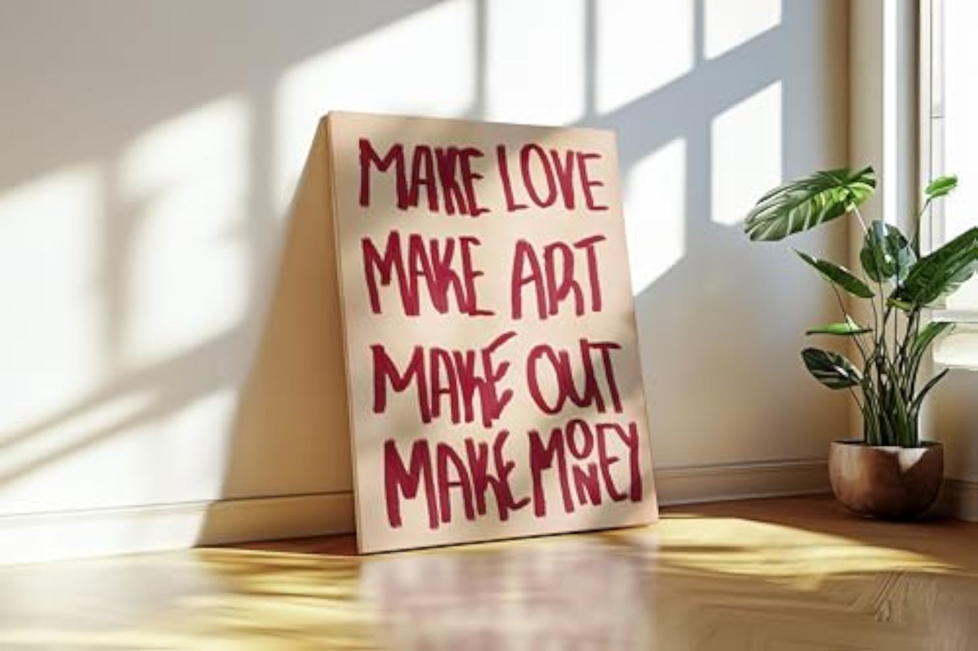 Make Love Make Art Motivational Canvas Wall Art