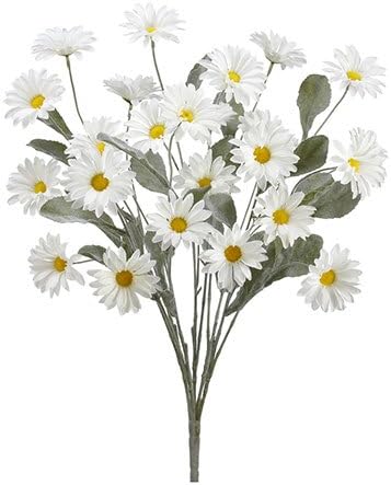 Arcadia Silk Plantation 23.5" Daisy Bush x20 Cream (Pack of 6)