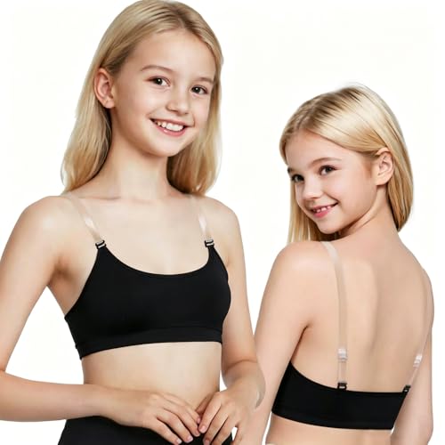 Mulnall Girls Dance Bra Ballet Bra for Training(8E-06-M) Black