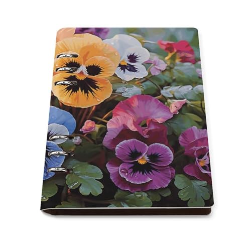 Cuaderno de hojas sueltas A5 para escribir diarios y organizar tu rutina con flores