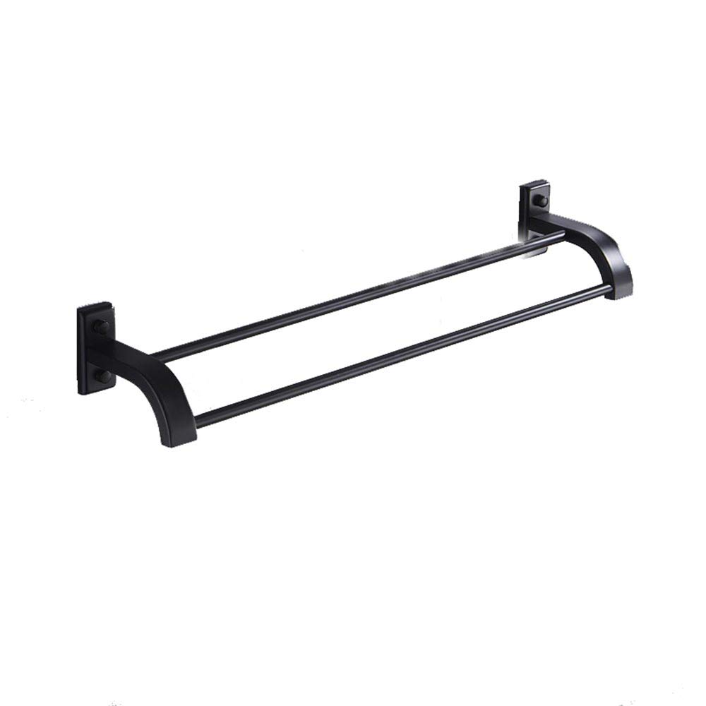 Toallero baño inoxidable 304 negro doble para solucionar falta de espacio 1