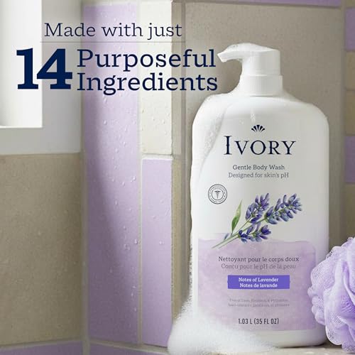 Ivory Body Wash, Designed for the Whole Family, Gentle Formula, Free of Dyes Heavy Perfumes Parabens Phthalates & Silicones, Lavender Scent, 35 oz - Image 7