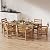 RICNOD Outdoor HDPE Dining Table Set 7-Piece, All-Weather Outdoor Table and Chairs with Umbrella Hole Cut-Out, Patio Furniture for Garden, Backyard, Deck (Teak)