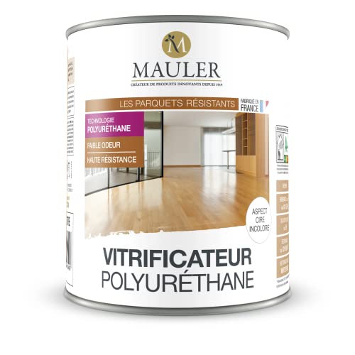 MAULER - Vitrificateur Polyurethane - 1L - Aspect Cire Incolore - Sans odeur et de très haute qualité