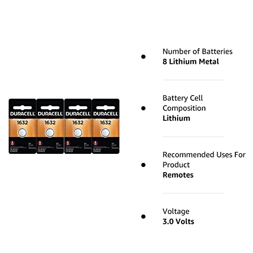 2 X 4 Pcs Fresh Duracell Lithium Battery Ecr1632 Cr1632 Dl 1632 3V Batteries #TOP1