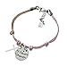 Bracelet Sterling en argent 925m Cordon rose 14cm. Petite disco mon premier charme de communion cruz