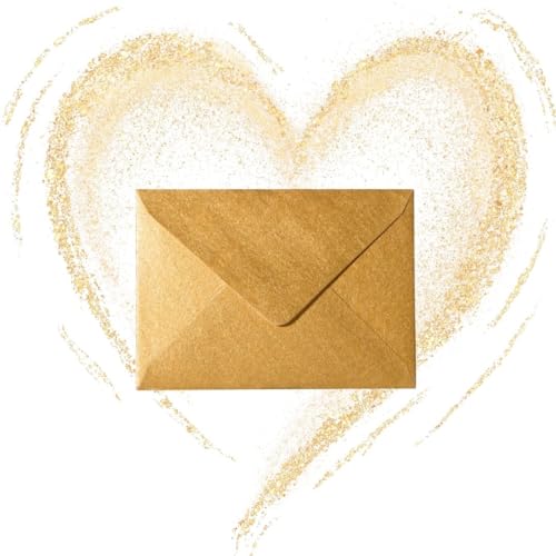 Paper24 Briefumschläge DIN B6 125 x 176 mm spitze Lasche Nassklebung 120g für Hochzeit, Einladungen, Glückwunschkarten (88 Gold, 25 Stück)