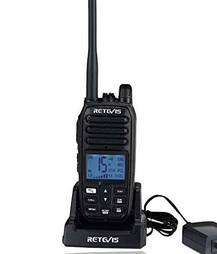 Retevis Rm21 Handheld Floating Marine Radio,Submersible,Noise Cancelling,Clear Audio,Backlit Lcd Display,Noaa Weather, Radio Marine With Charging Base And Charger For Boat Kayaking Jet Ski Voyages #TOP16
