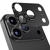 Boesklenn 対応 いphone17pro カメラ保護 対応 iPhone 17 Pro レンズカバー【ぴったりフィット一体感 アルミ合金＋9H強化ガラス日本旭硝子素材製】全面保護/高透過率 対応 iPhone 17 Pro カメラ保護カバー ブラック