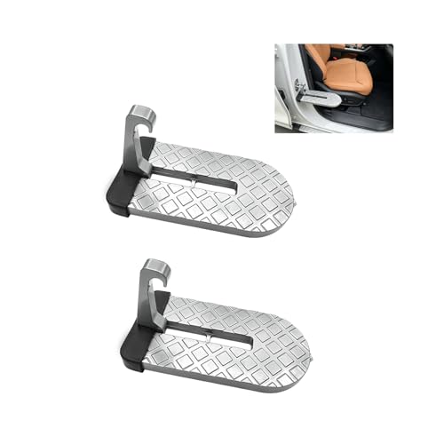 QKWL Car Door Step for Roof Rack Access, Foldable Car Accessories Door Latch Step with Glass Breaker Safety Hammer, Heavy Duty Vehicle Foot Peg for Most Cars SUVs Trucks, Max Load 400lbs (Gray)