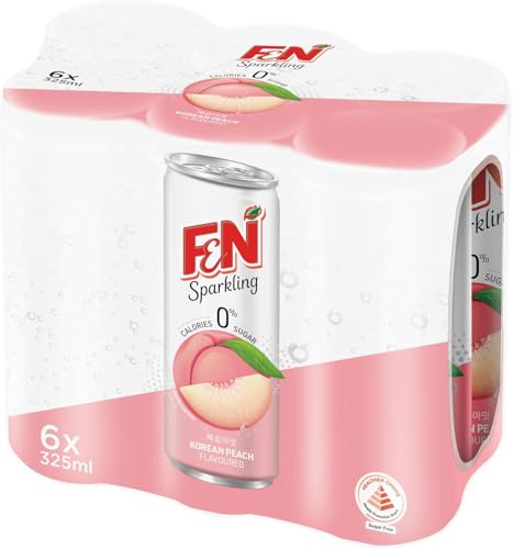 F&N Sparkling Zero Korean Peach Drink Can 325ml (Pack of 6)