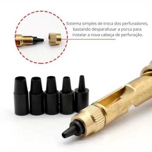 Furador Vazador Material Sintetico Carteira Cinto Borracha Perfurador Manual Rotativo Para Artesanat