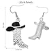 Rhinestone Western Boots Earrings Cowgirl Cowboy Enamel Hat Bohemian Rodeo Boot Drop Dangle Earrings for Women Girls Gift Black Hat