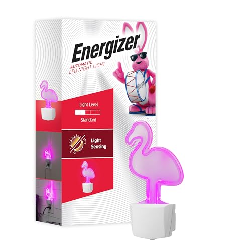 Image of Energizer Flamingo Night Light, Neon, Auto On /Off, Pink